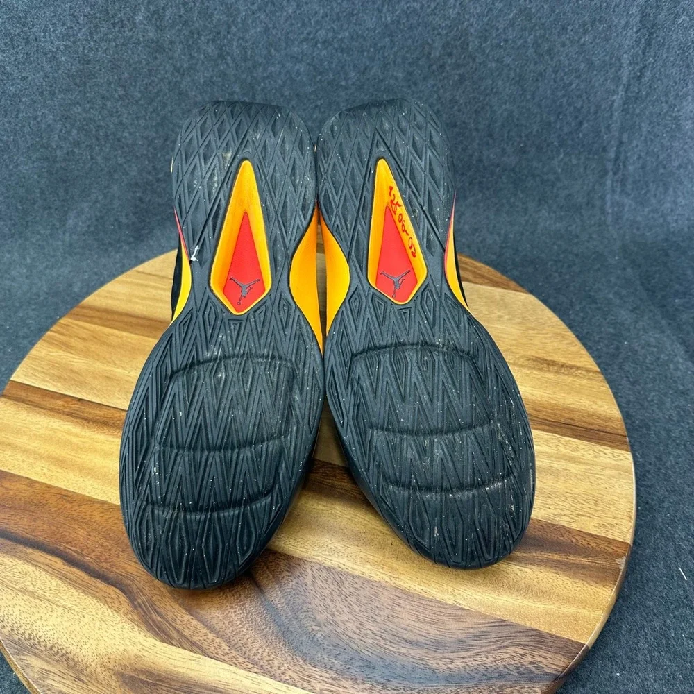 Nike Air Jordan Rising High Men's 11 Black Orange Flight Plate Sneakers Athletic